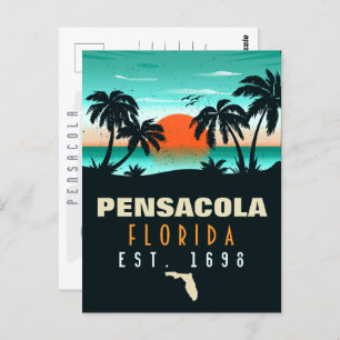 Carte Postale Pensacola Floride tropicale Retro Sunset Souvenirs