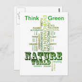 Carte Postale Pense Green De l'environnement (Devant / Derrière)