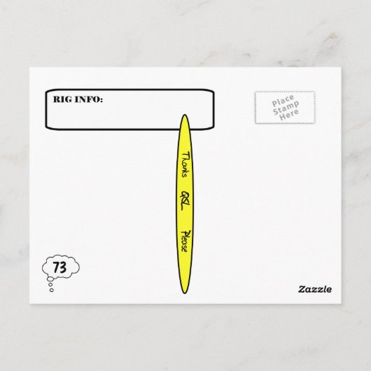 Carte Postale Pensée Bubble Ham Radio QSL Card Customisez-Le! (Dos)