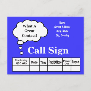 Carte Postale Pensée Bubble Ham Radio QSL Card Customisez-Le!