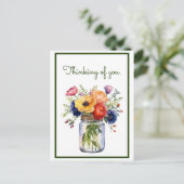 Carte Postale Pensée customisée de vous Aquarelle Fleurs (Debout devant)