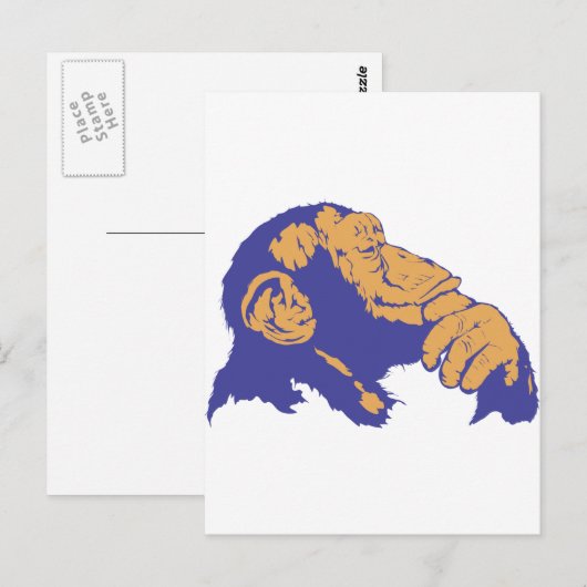 Carte Postale Pensée de chimpanzé (Devant / Derrière)
