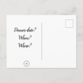 Carte postale - Pensée : Dîner date? Quand ? Où ? (Dos)