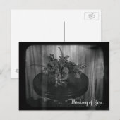 Carte Postale Pensée florale de vous Fleurs Monochrome (Devant / Derrière)