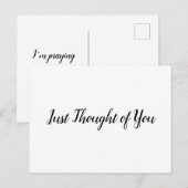 Carte postale - Pensée : Je prie pour vous. (Devant / Derrière)