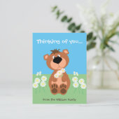 Carte Postale Pensée Personnalisée De Vous Mignonne Ours Drôle (Debout devant)