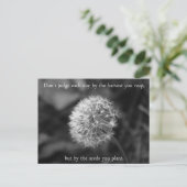 Carte Postale Pensée positive Dire avec Dandelion (Debout devant)