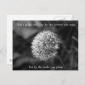 Carte Postale Pensée positive Dire avec Dandelion (Devant / Derrière)