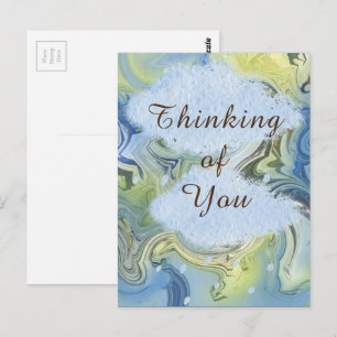 Carte Postale "Pensée pour toi" Jour de pluie Eau Abstraite