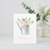 Carte Postale Pensée pour Vous Fleurs Roses et Blanches dans un  (Debout devant)