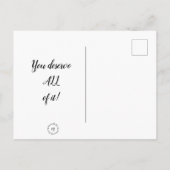 Carte postale - Pensée : Vous méritez tout ! (Dos)