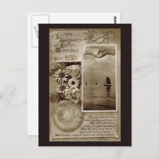 Carte Postale Pensées affectueuses (Devant / Derrière)