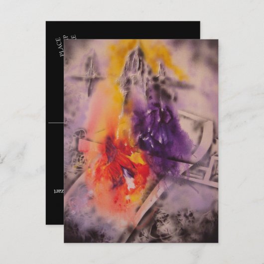 Carte Postale Pensées couleur - Abstrait par Gene Foltuz Mini Pr (Devant / Derrière)