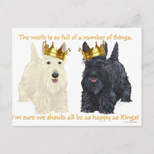 Carte Postale Pensées heureuses de Scottish Terriers