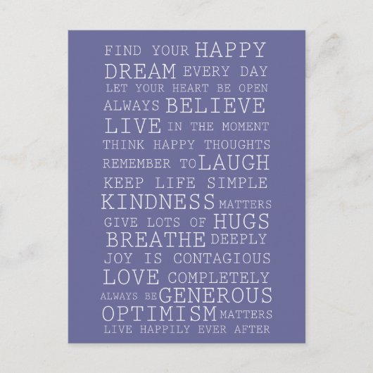 Carte Postale Pensées Positives (Devant)