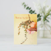 Carte Postale Penser À Vous Aquarelle Pointez Plante Papillon (Debout devant)