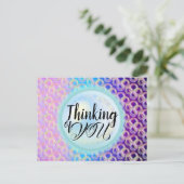 Carte Postale Penser à vous Bubble Elegant Pretty Rainbow (Debout devant)