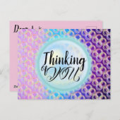 Carte Postale Penser à vous Bubble Elegant Pretty Rainbow (Devant / Derrière)