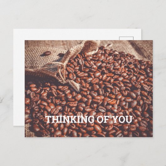 Carte Postale Penser à vous café (Devant / Derrière)