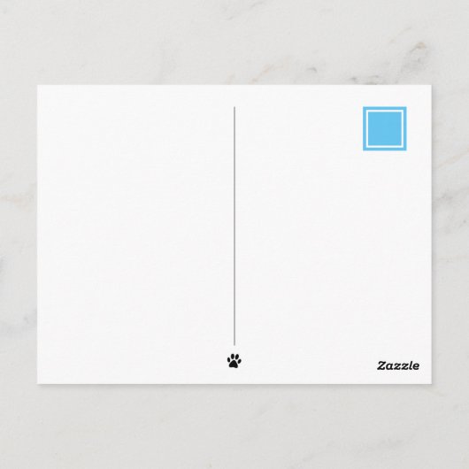 Carte Postale 'Penser à vous' Chat & Souris Bicyclette personnal (Dos)