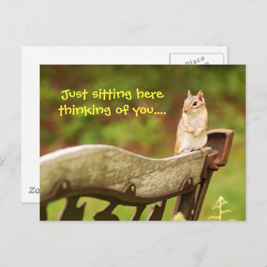 Carte Postale Penser à vous chipmunk (Devant / Derrière)