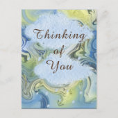 Carte Postale "Penser à vous" Eau Abstraite de Rainy Day (Devant)
