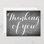 Carte Postale Penser à vous écriture manuscrite Typographie noir (Devant / Derrière)