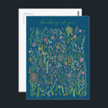 Carte Postale Penser à vous Fleurs Champs Pré Floral<br><div class="desc">Dessin coloré doux d'un jardin fleur sauvage pour envoyer votre bonne salutation avec une carte postale! Cliquez sur "modifier à l'aide de l'outil de conception" pour ajuster le texte, les polices, les couleurs et les placements. Customisez avec votre propre texte à l'avant et à l'arrière ! Consultez ma boutique pour...</div>