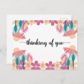 Carte Postale Penser à vous Fleurs de printemps avec texte modif (Devant / Derrière)