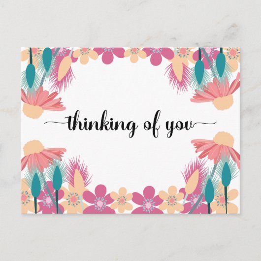 Carte Postale Penser à vous Fleurs de printemps avec texte modif (Devant)