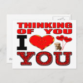 Carte Postale Penser À Vous Je Vous Aime (Devant / Derrière)
