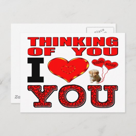 Carte Postale Penser À Vous Je Vous Aime (Devant / Derrière)