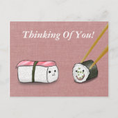 Carte Postale Penser À Vous Kawaii Sushi Rolls (Devant)
