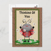 Carte Postale Penser À Vous Ladybug Postcard (Devant / Derrière)