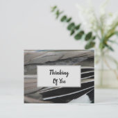 Carte Postale Penser à vous Plumes de canard Photo moderne (Debout devant)