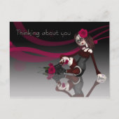 Carte Postale Penser À Vous - Poupée Gothique En Sac Avec Roses (Devant)