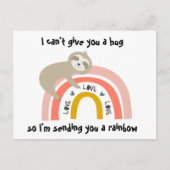 Carte Postale Penser à vous Rainbow Sloth Post Card (Devant)