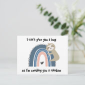 Carte Postale Penser à vous Rainbow Sloth Post Card (Debout devant)
