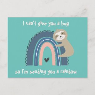 Carte Postale Penser à vous Rainbow Sloth Post Card