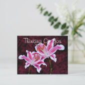 Carte Postale Penser à vous Stargazer Lily Photo personnalisée (Debout devant)