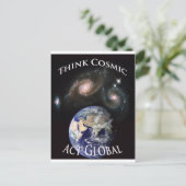 Carte Postale penser cosmic act global (Debout devant)