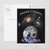 Carte Postale penser cosmic act global (Devant / Derrière)