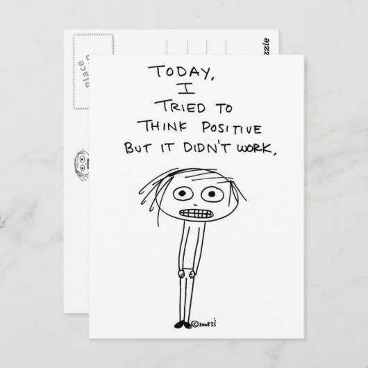 Carte Postale Penser positif (Devant / Derrière)