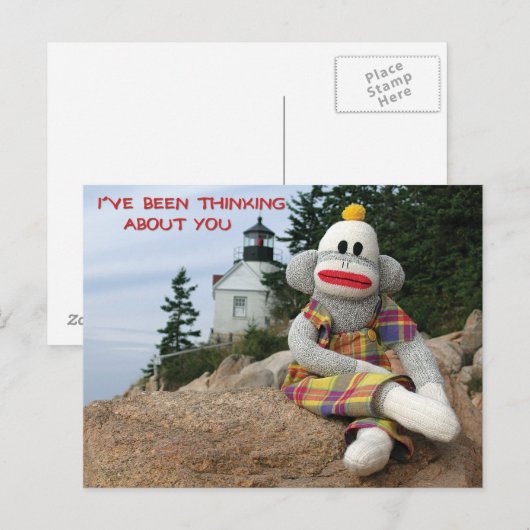 Carte Postale Penser singe (Devant / Derrière)