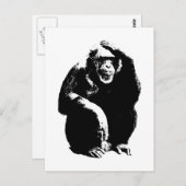 Carte Postale Penser singe (Devant / Derrière)
