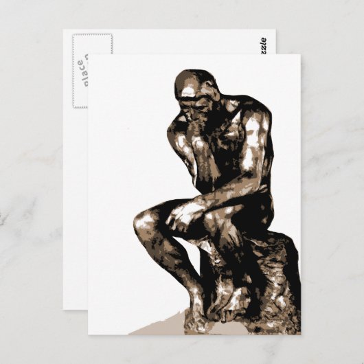 Carte Postale penseur sans arrière - plan 2 (Devant / Derrière)