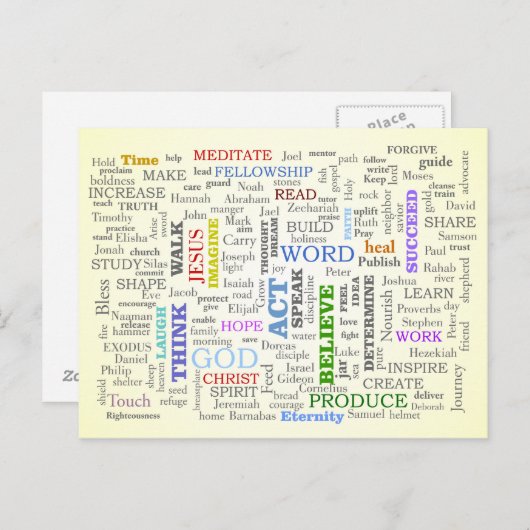 Carte Postale Pensez à ces choses (Devant / Derrière)