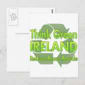 Carte Postale Pensez à l'Irlande verte (Devant / Derrière)