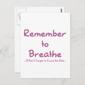 Carte Postale Pensez à Respirer (rose) (Devant / Derrière)