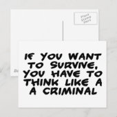 Carte Postale Pensez À Un Criminel (Devant / Derrière)